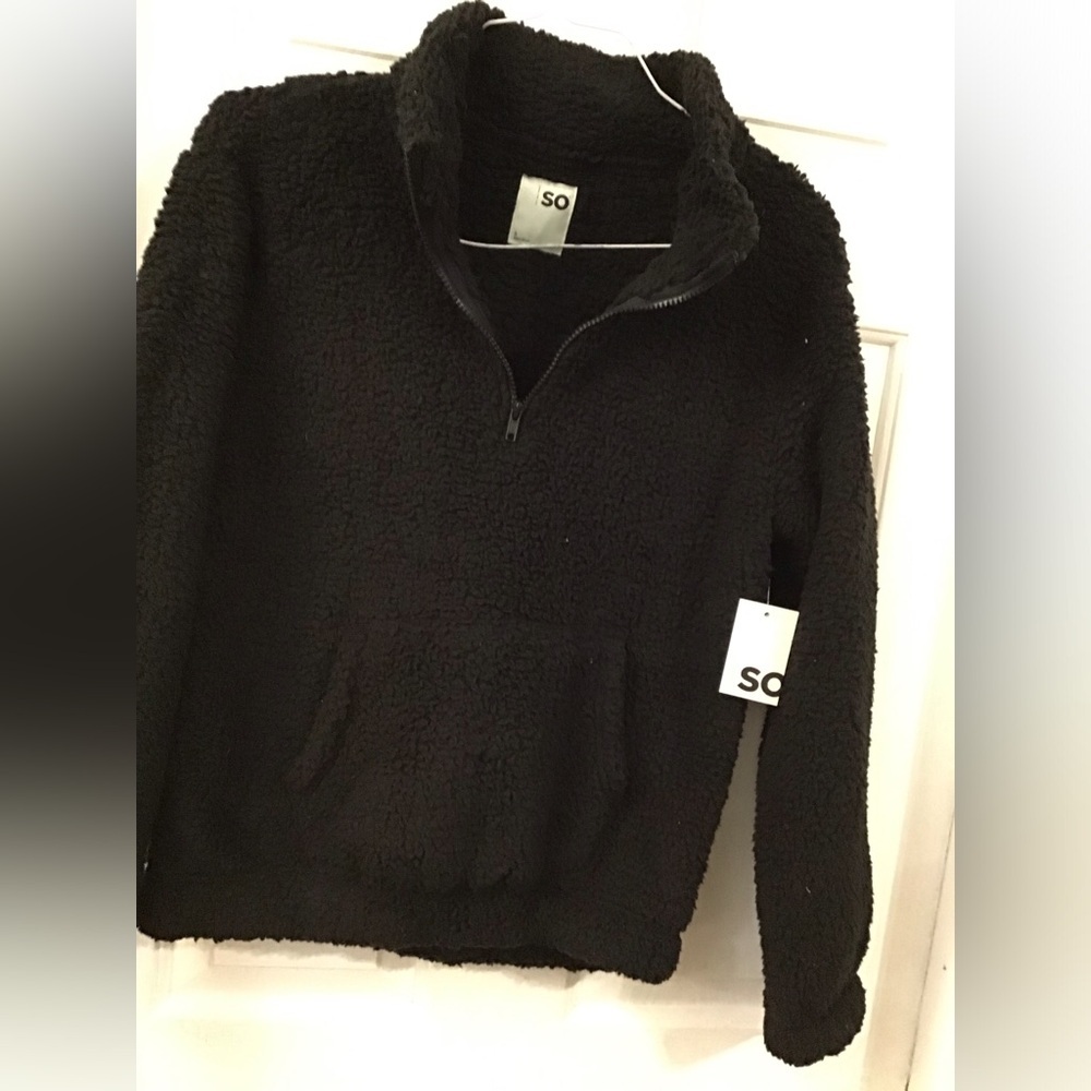 SO Black Fleece Quarter-Zip Top